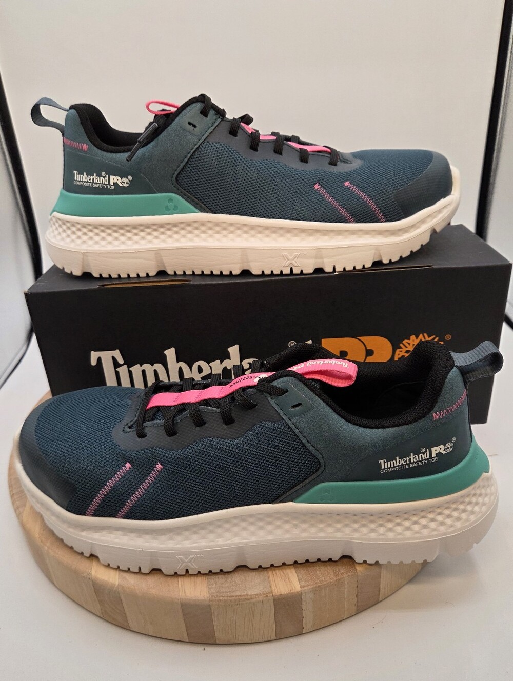 Timberland PRO Setra TB1A5RTJ357 Womens 9 Green Blue Comp Toe Work Safety Shoes